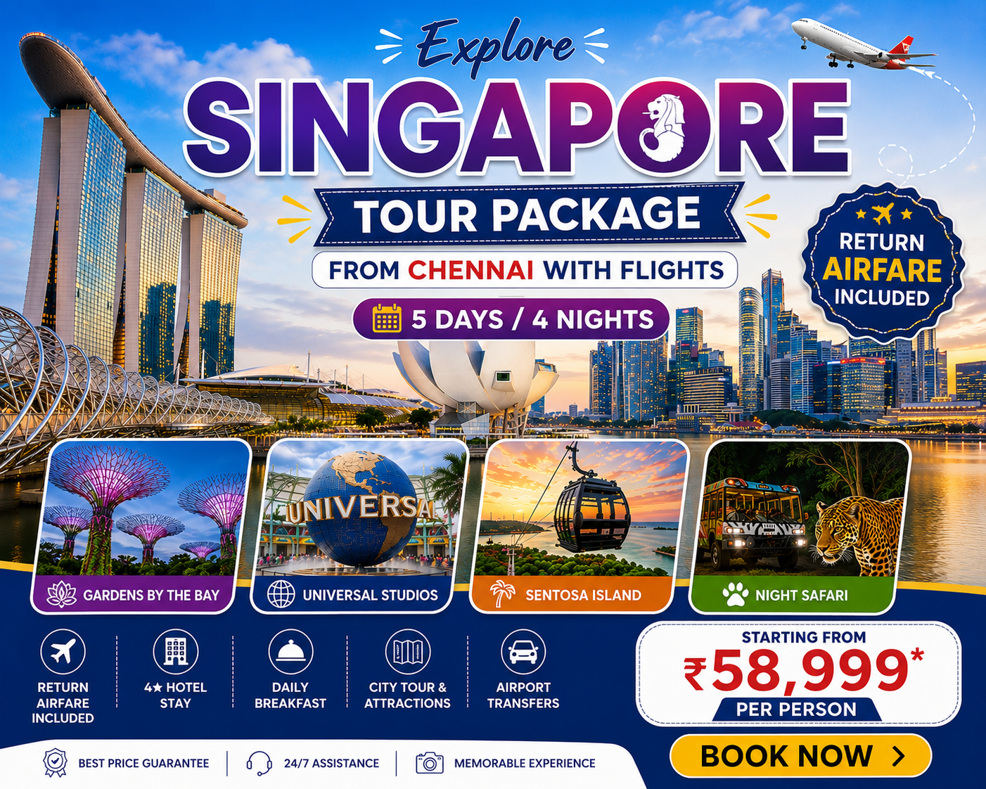 Singapore Tour Package from Chennai with Flights | 5 Days / 4 Nights