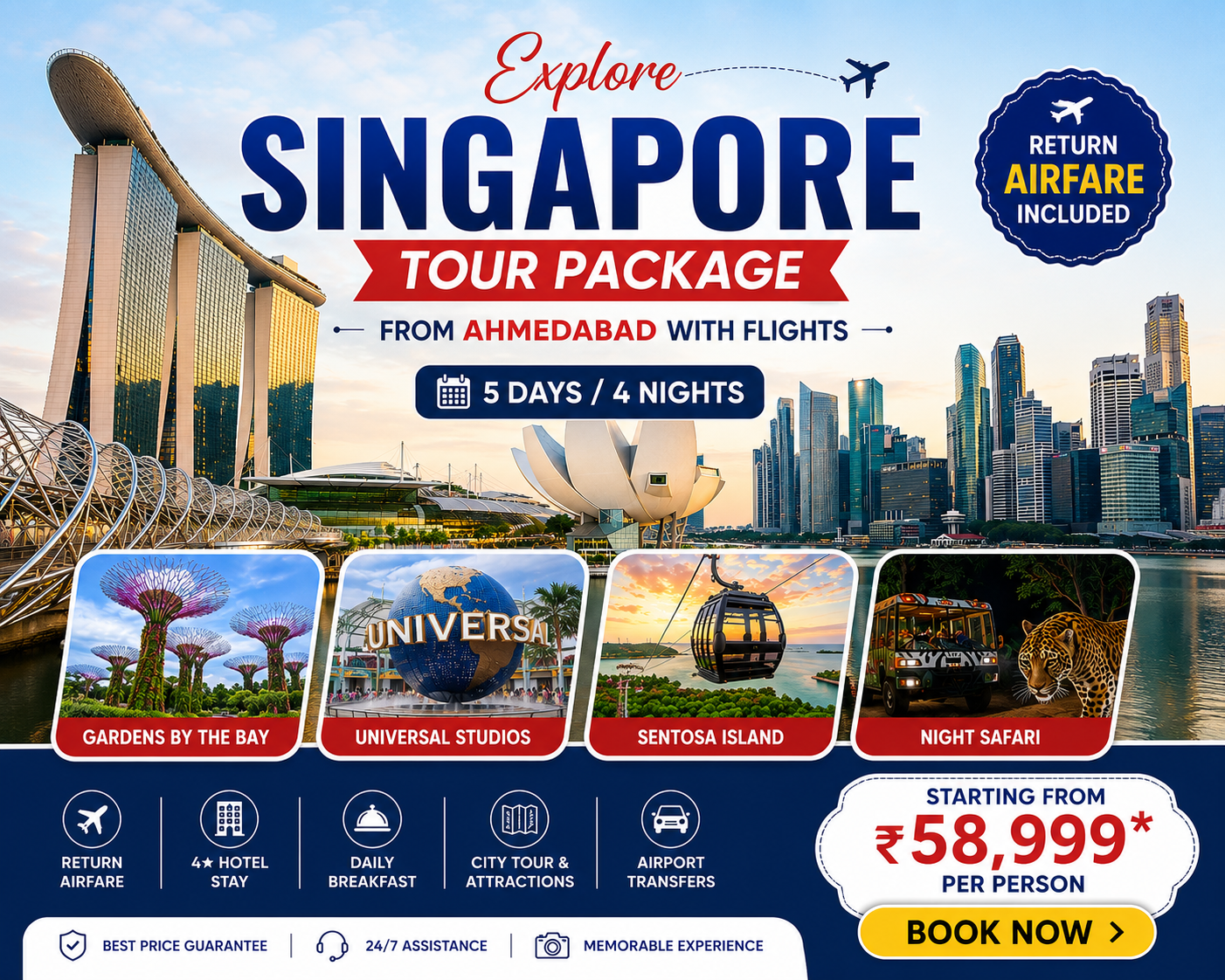 Singapore Tour Package from Ahmedabad with Flights | 5 Days / 4 Nights